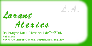 lorant alexics business card
